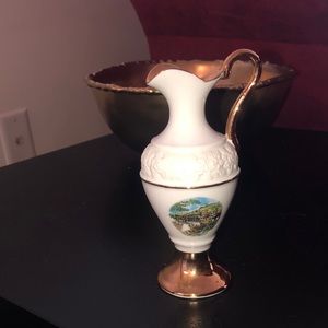 💖Palais Du Prince Monaco gold & white vase pitcher